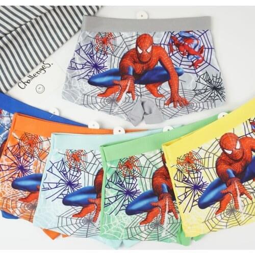 3Pcs Disney Marvel Spiderman Panties Anime Briefs for Boys Cartoon Underwear Child Underpants Boys Clothes Childrens Clothing
