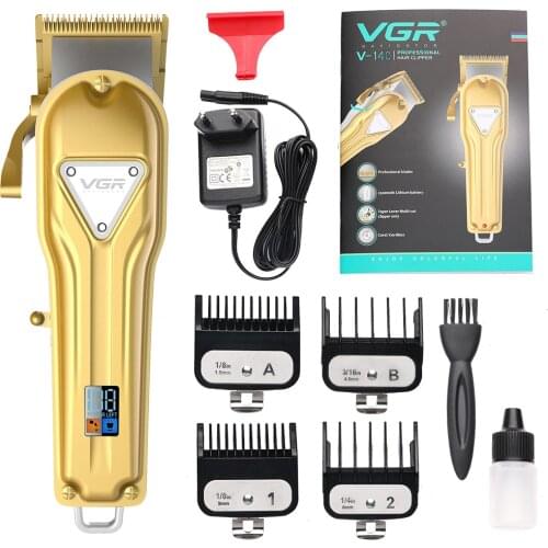 VGR Professional All-metal Electric Hair Trimmer Cordless Hair Clipper Haircut Shaver Beard Razor Machine Rchargeable