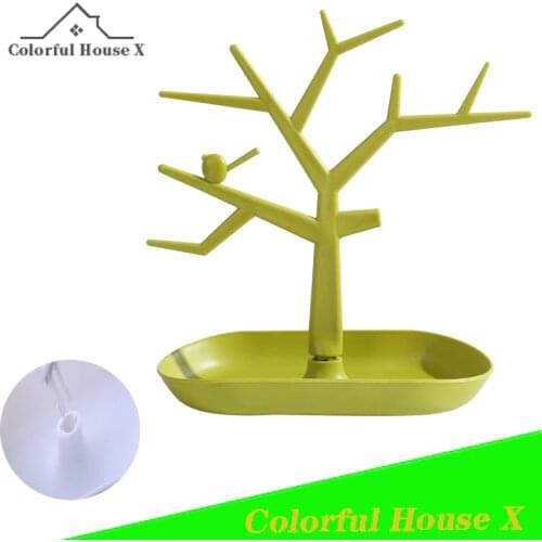 Entry Key Storage Rack Porch Desktop Shelf Storage Box Living Room Decoration Bird Tree Jewelry Support Fashion Removable Hook