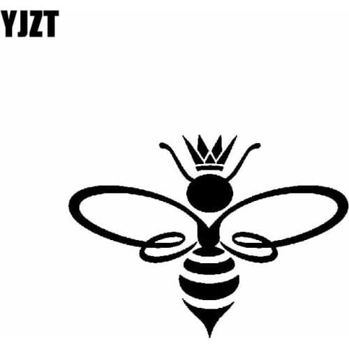 YJZT 14.3CM*10.4CM Dazzling Honorable Honey Bee Lovely Vinyl Decal Cute Car Sticker Black/Silver C19-1507