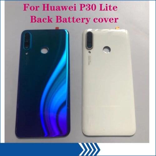 6.15" Back Cover For Huawei P30 Lite Back Battery Cover Nova 4e Rear Glass Door Housing Case Battery Cover With Lens + Adhesive