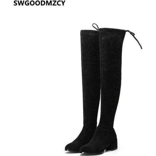 High Heels Women Luxury Shoes Women 2021 Black Over The Knee Boots Fashion Boots Female Women Shoes Suede Boots Zapatos Mujer