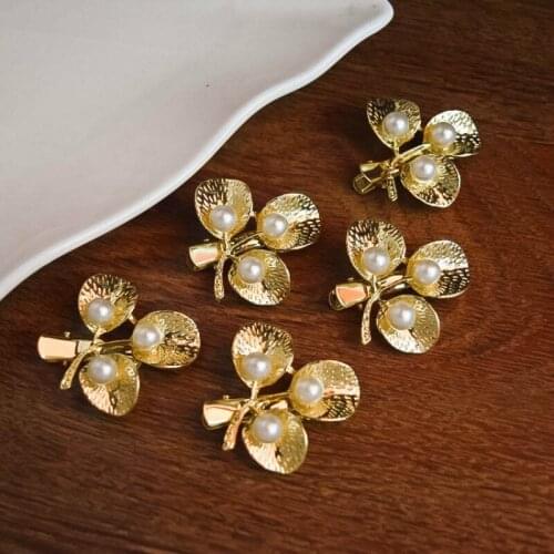 Fashion New Pearl Women Hair Accessories Leaves Wedding Hair Ornaments Small Floral Hair Clip Bride Head Piece For Women