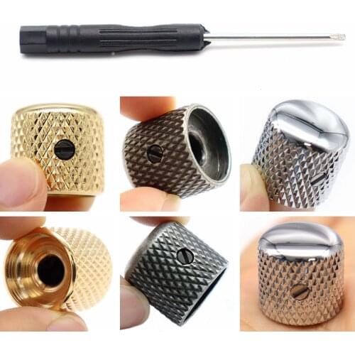 10pcs Guitar Knobs Metal Dome Knobs for FD Telecaster Electric Guitar 6mm Shaft