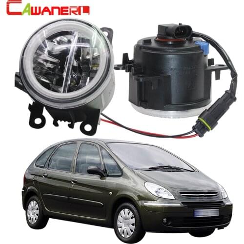 Cawanerl For 1999-2015 Citroen Xsara Picasso MPV N68 Car 4000LM LED Lamp Fog Light + Angel Eye DRL Daytime Running Light 12V