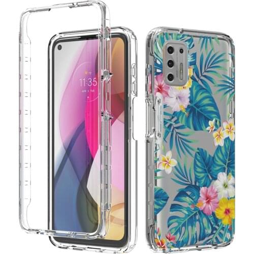 Painted Flower Armor Case for Matarola Moto G Stylus 2021 Power Play E 2020 Phone Fundas 2in1 Shockproof Clear Bumper Back Cover