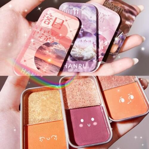 Double Color Candy Box Eyeshadow Palette Eye Makeup Sequins Matte Pearlescent Stereoscopic Poratble Cute Beauty Cosmestics