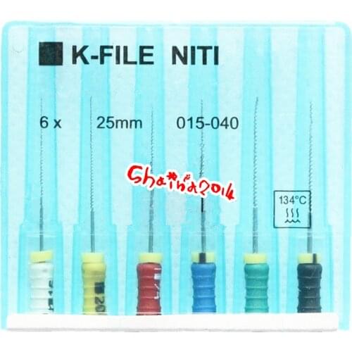 6pcs/pack Dental K-FILE NiTi 25mm 015-040 Endo Root Canal Hand K Files