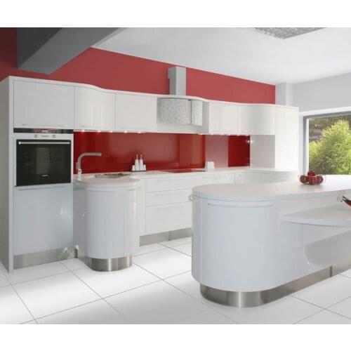Glaze white and red lacquer kitchen cabinet factory