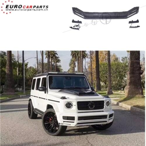 G CLASS W464 G500 B style front bumper lip fit for 2019 year G wagon W463A G500 pu material front lip with lights