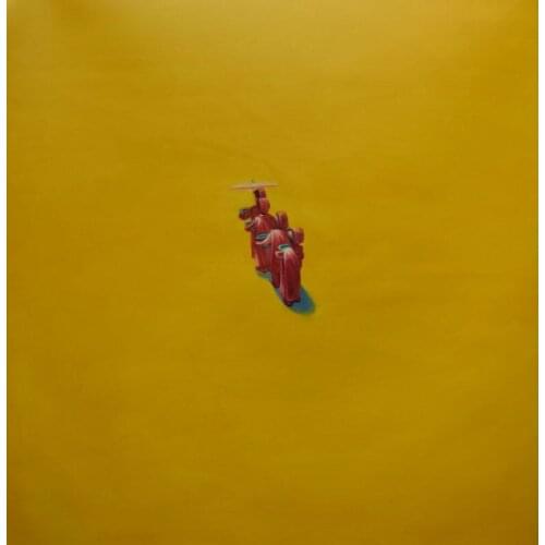 High Quality Hand Painted Oil Painting on Canvas Yellow Background Monk CanvasPainting Wall Art Picture Painting for Home Decor