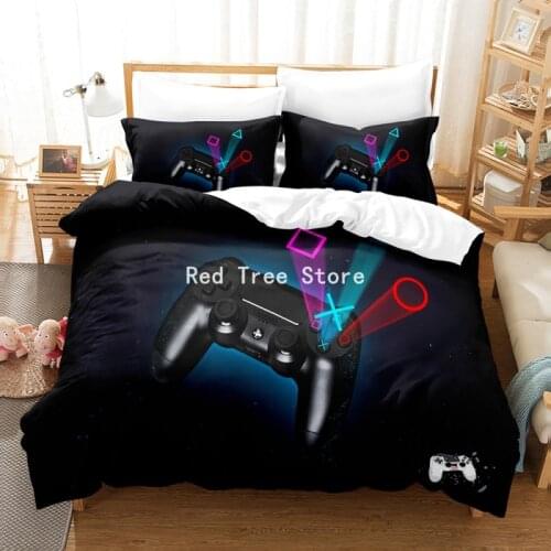 Gamepad Comforter Cover Gamer Bedding Set Teens Video Game 3D Duvet Cover for Youth Kids Boys Modern Game Controller Bedspread