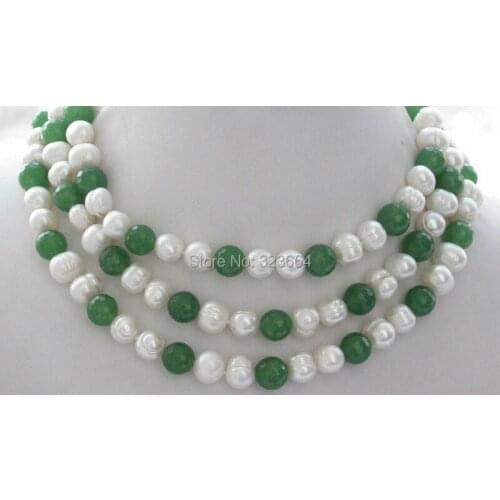 Beautiful 50" 10mm white round pearl AA bead NECKLACE