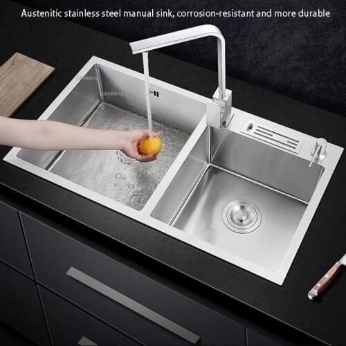 Hotel Apartment Stainless Steel Kitchen Sinks for Dormitory Home Improvement Undermount Double Bowls Washing Fruit Kitchen Basin