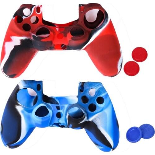 New Arrival 2 Silicone Skin Case Cover + 4 Joystick Thumb Stick Caps Gamepad Case for Sony PS4 Controller