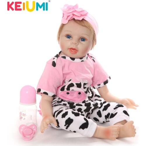 Wholesale Lovely 22 inch Reborn Baby Dolls Soft Silicone Reborn 55 cm Menina DIY Toy For Kids Birthday Xmas Gifts