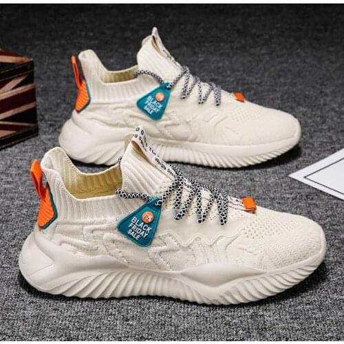 Summer Outdoor Sneakers Socks Men Running Shoes Man Sneakers Sport Shoes Mens Sports Beige Knit Tennis Trainers Training B-969
