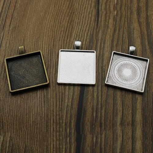5/lot Pendant Jewelry Findings fit 30mm Square Pendant Blank Cameo Cabochon Base Setting DIY Jewelry Making Accessories Z409