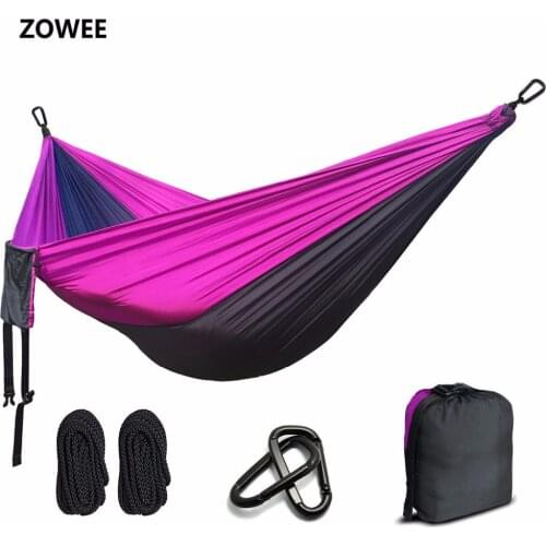 Portable Nylon Parachute Hammock Camping Survival Garden Hunting Leisure Hamac Travel Double Person Hamak Free shipping