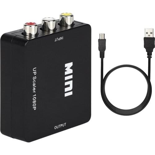 Portable Size Black RCA AV to HDMI-compatible Converter /Adapter Suitable For Gamecube Nintendo Sega Genes NES SNES N64