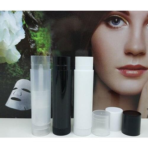 1000pcs/lot 4ml Clear Transparent White Black Lip Balm Tubes Empty Cosmetic Lipstick Lip Rouge Protector Case Bottles Packaging