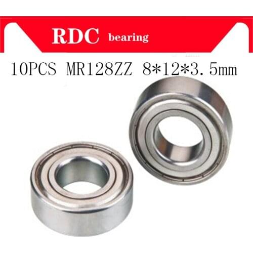 10pcs MR128ZZ 678ZZ radial ball bearing 8*12*3.5mm 8x12x3.5mm metal shield MR128 Z L1280ZZ B678ZZ ball bearing ABEC-5