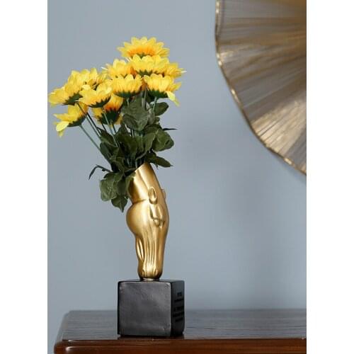 Nordic Style Horse Head Dried Flower Receptacle Vase Living Room Office Wine Cabinet Simulation Animal Head Flower Pot X3293