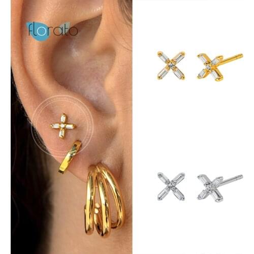 Tiny Flower Stud Earrings for Women 925 Silver Ear Needle CZ Earrings Simple Exquisite Party Jewelry Accessories Birthday Gifts