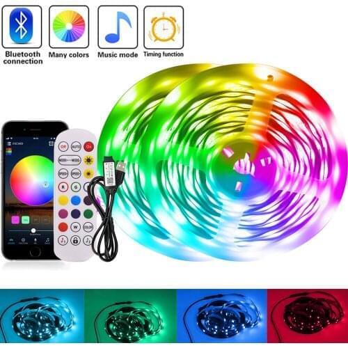 DC5V Bluetooth LED Strip Light USB Flexible RGB LED Ribbon Tape 5050 30Leds Rope Waterproof TV Backlight Bedroom Decoration