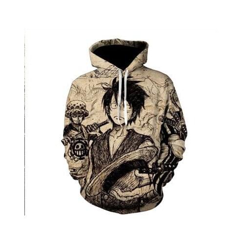 New 3D One Piece Hoodie Men Women Japanese Anime Hoodies The Pirate King Luffy Hoodie Sweatshirts Pullover Tops anime