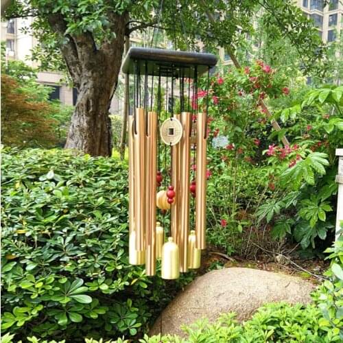Wind Chime Balcony Outdoor Yard Garden Decor Home Decoration Metal Pipe Large Tube Copper Money Wind Chime Bells