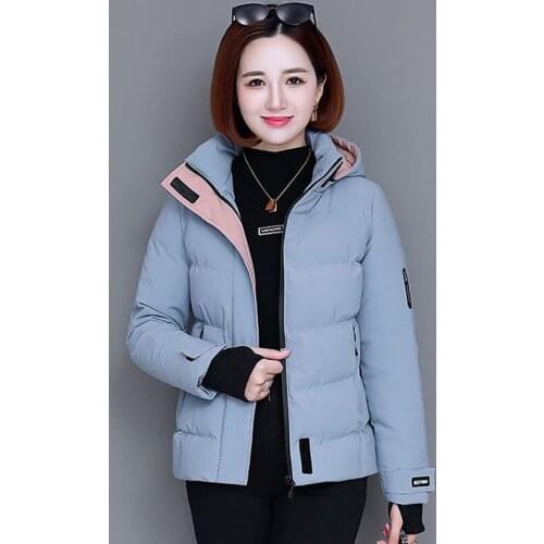 Womens Jacket 2021 New Parkas Winter Coat Long Sleeve Hooded Female Jackets Thick Warm Cotton Padded Parka Outerwear Plus Size