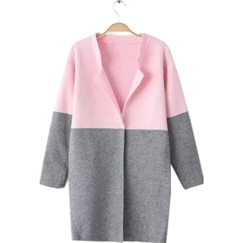 2021 Spring Spell Color Sweater Women Long Cardigan Coat Female Dark Button Student Sweaters Jacket Clothing Vestidos MMY041