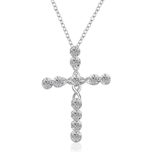 MENGYI Lucky 9 2 5 Color Necklace Women Wedding Fashion Cross AAAA Zircon Pendant Necklace Jewelry Christmas Gift