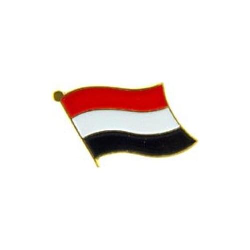 Yemen country flag lapel pin badge+Iron plated brass+paints+epoxy+butterfly back button-Free shipping(350 pcs/lot)