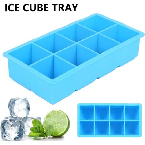 1pcs DIY Creative Big Ice Cube Mold Square Shape Silicone Ice Tray Fruit Ice Cube Maker Bar Kitchen Accessories