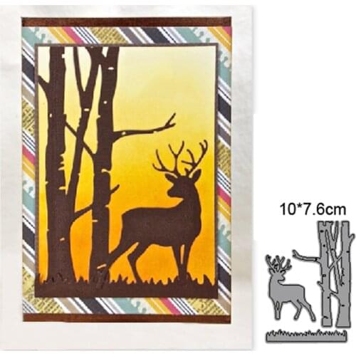 2021 New Metal Dies Christmas Deer Forest Cutting Dies Scrapbooking dies Paper Craft Embossing Die Cut Card Making Stencils dies