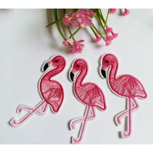 5Pcs/lot Fashion Flamingos new arrive hot melt adhesive applique embroidery patches stripes DIY accessory high quality