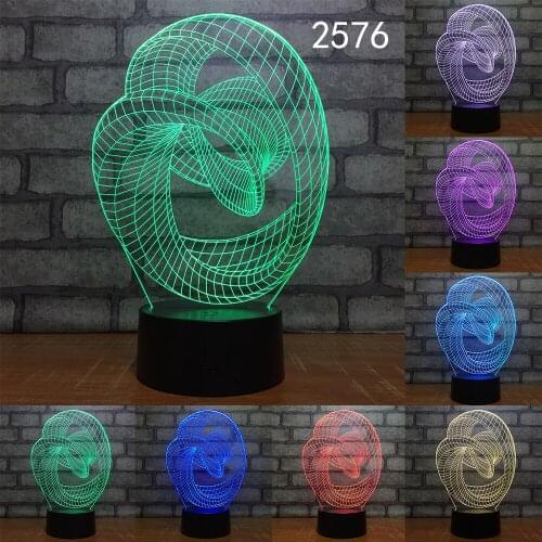 7 Color Abstract Circle Fruits Light Novelty 3D LED Night Light Table Lamp Touch Desk Light Colorful Gift Birthday Party Bedroom