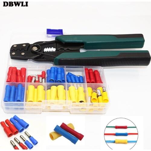 85Pieces BV1.25 BV2 BV5.5 Insulated Straight Wire Butt Connector Electrical Crimp Terminals BV1 BV5