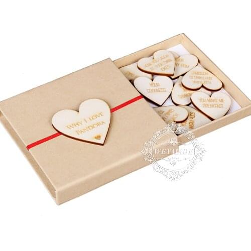 Personalized Engraved Wooden Heart Mothers Day Keepsake Present 10 Reasons Why I Love You Special Gift Box For Mum, Mummy