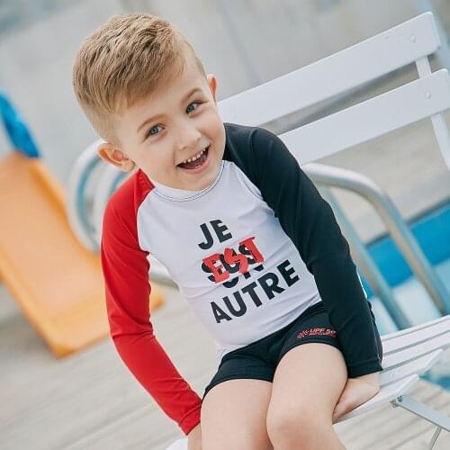 Children Boy Long Sleeved Swimwear Diving Sunscreen UPF 50+ Wetsuit Quick dry UV Protection Beach Surfing Kids Swim Suit