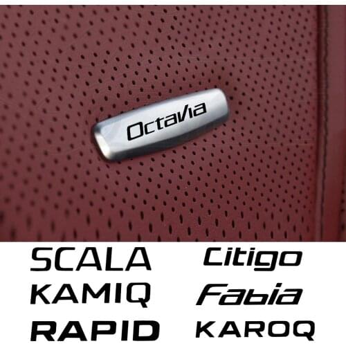 Car Chair Seat Sticker Front Seat Tuning Badges Metal For Skoda Fabia Kamiq Karoq Kodiaq Octavia Rapid Scala Superb accessories