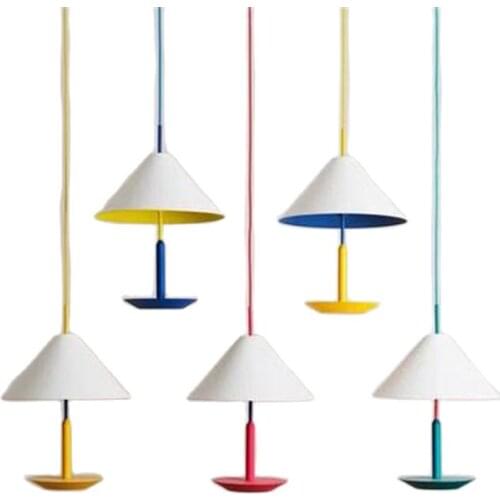 Modern Fashion Designer Colorful Metal Suspension For Foyer Bed Room Dining Room Apartment Iron Pendant Light 2482