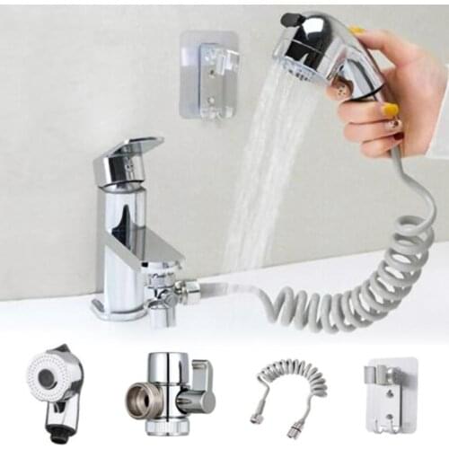 Long flexible hose Bathroom Faucet External Shower Hand-held Telescopic Small Nozzle Set Shampoo Head Set