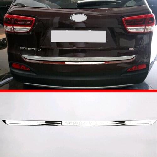 For KIA SORENTO L 2015 2016 2017 Stainless Steel Rear Door Trunk Lid Below Cover Trim Exterior Molding Stickers