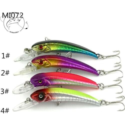 Artificial Colorful Minnow 6# Plastic Hard Bait Bass With Sharp Hook Bionic Bait 4pcs 9cm/5.8g 3D Simulation Eyes Fishing Lure