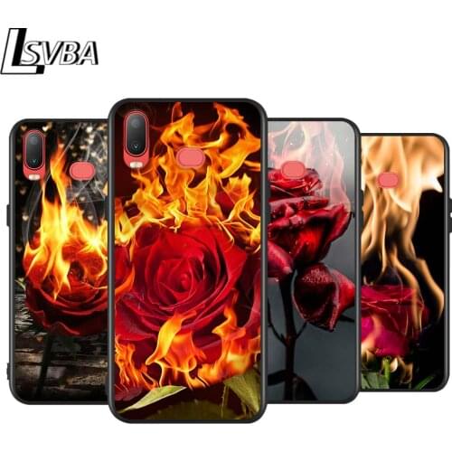 Beautiful Red Roses for Samsung Galaxy A9 A8 Star A750 A7 A6 A5 A3 Plus 2018 2017 2016 Black Phone Case Soft Cover