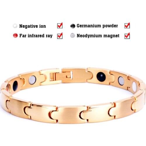 Magnet Beauty Bracelet For Men with 4 Elements Energy Therapy Bracelet Bangle Health Care Stainless Steel Wristband Jewelry