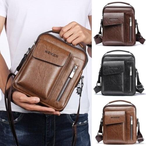 Small/Large New Men Fashion Handbag Vertical Casual Business Handbag Crossbody Bag Pu Leather Letters Printed Handbags